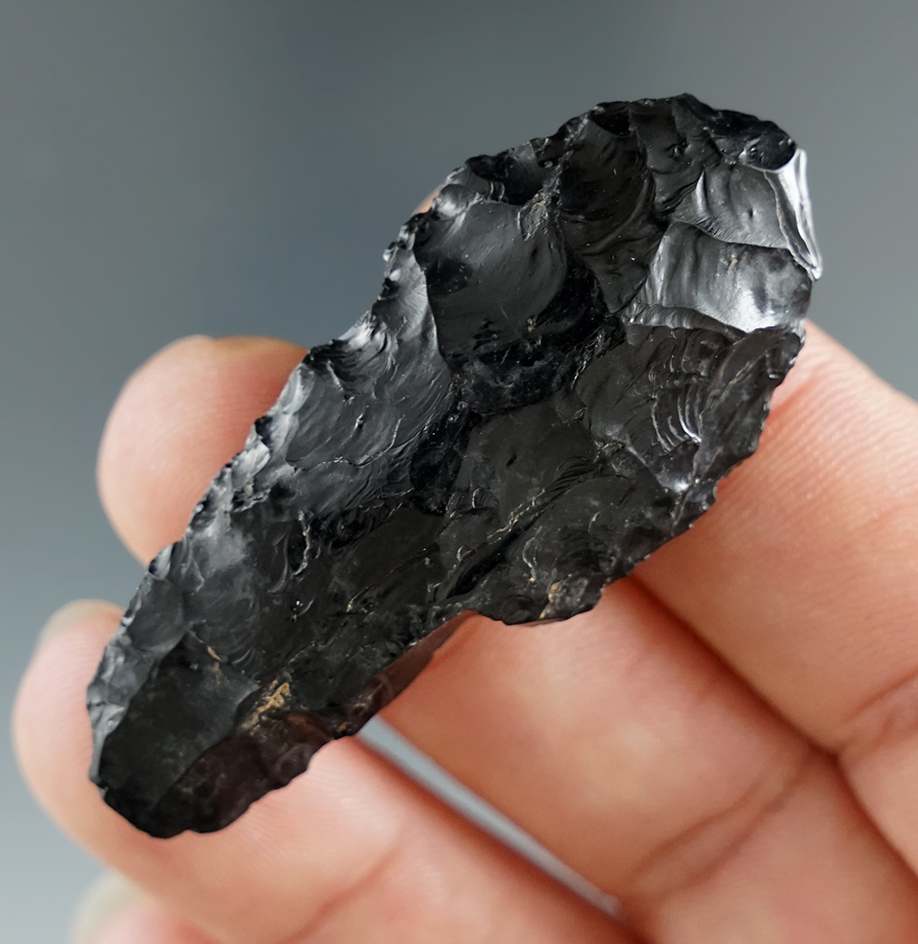2" Lake Mojave made from Obsidian, found in Southeastern Oregon. Bennett and Stermer COA's.