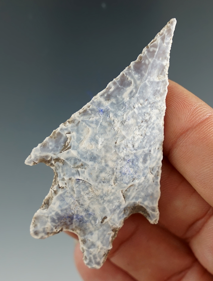 Heavily patinated 2 9/16" Pedernales point found in Texas.