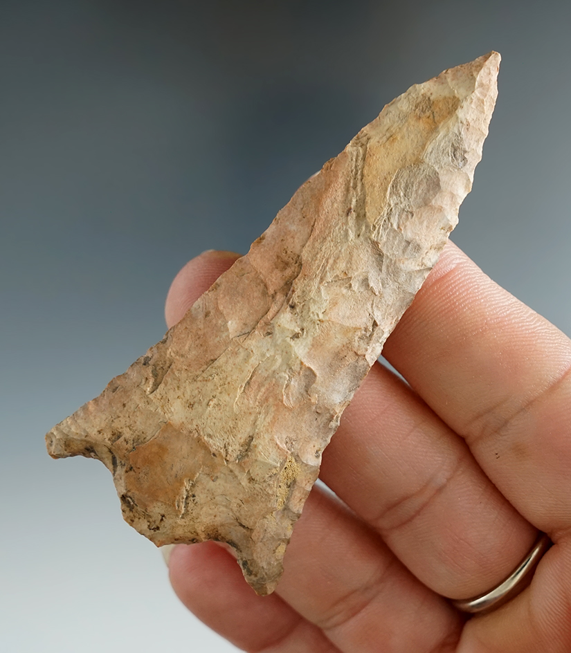 2 15/16" Eva II made from Buffalo River Chert. Found near Clifton, Wayne Co., TN. Dickey COA.