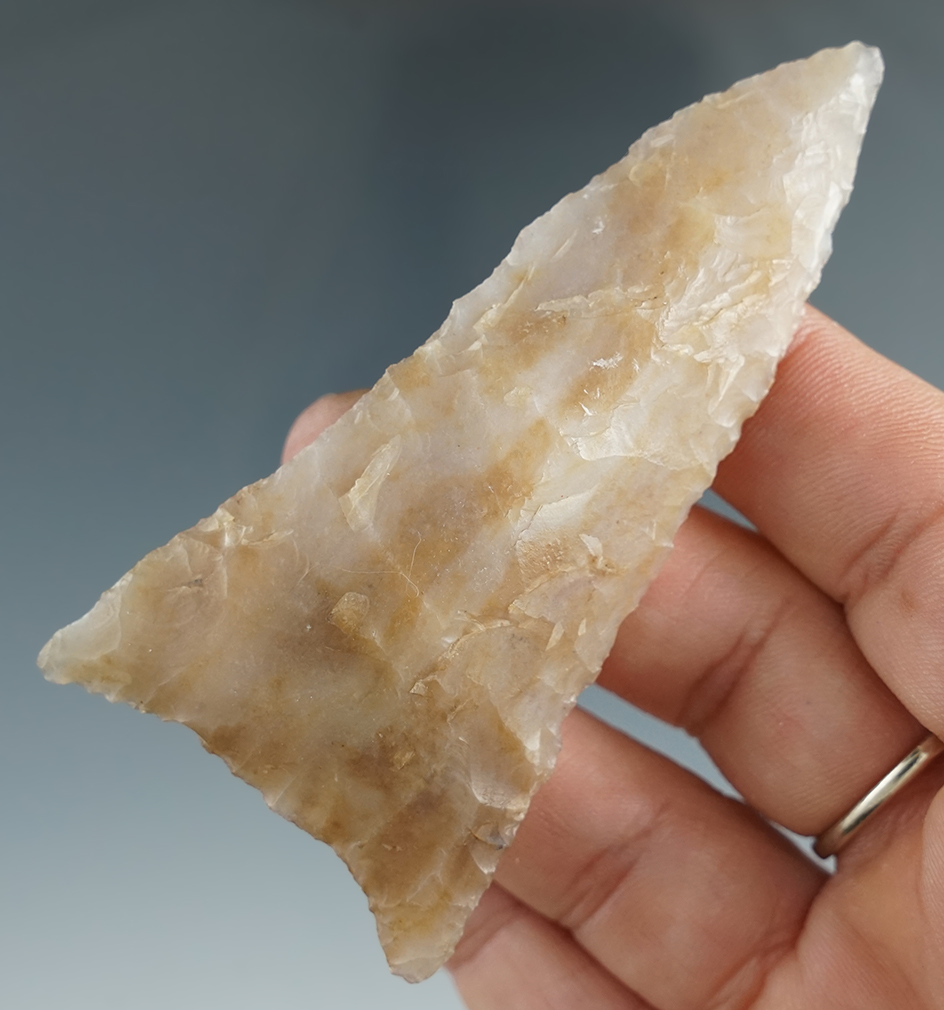 3 5/16" Columbia Mule Eart Knife made from Semi-translucent Chert, Oregon.  2 COA's.