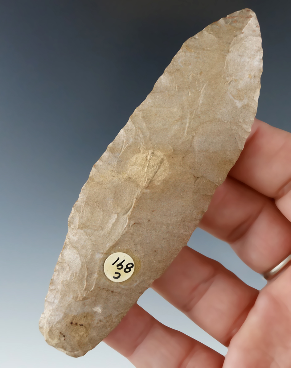 4 1/16" Adena made from Fort Payne chert found in Kentucky.