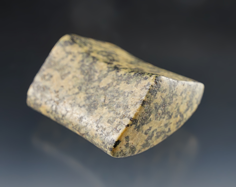 2" undrilled Prismoidal Bannerstone patinated yellow and black Granite. Midwestern U.S. 