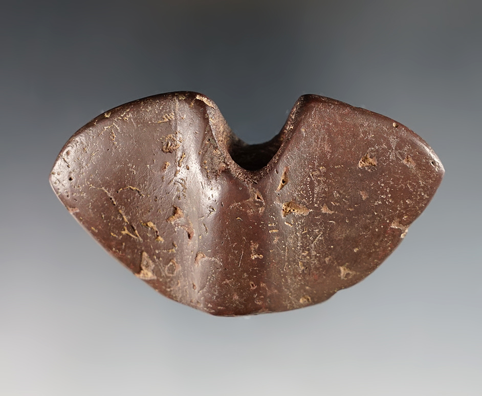 3 3/16" Single Notch Wing Bannerstone -  Guernsey Co., Ohio. Ex. Dr. Meuser (#3236/5).