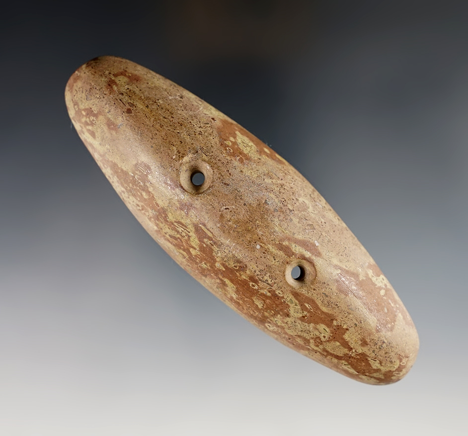  4 15/16" Boatstone - Hardstone. Holmes Co., Ohio. Ex. Dana Staley. Bennett COA.