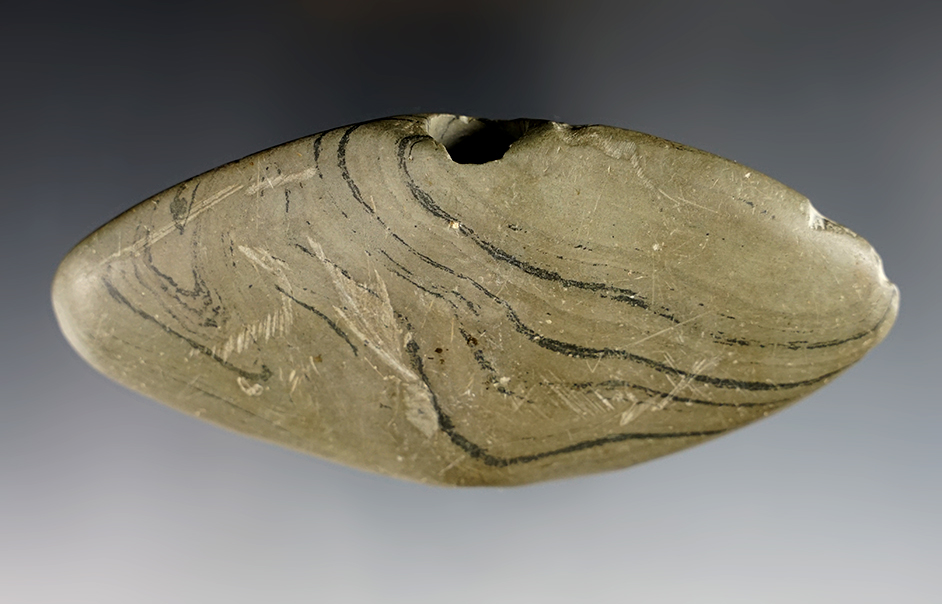 4 3/8"  Wing Bannerstone. Seneca Co., Ohio. Ex. Platt, Hooks. Pictured!