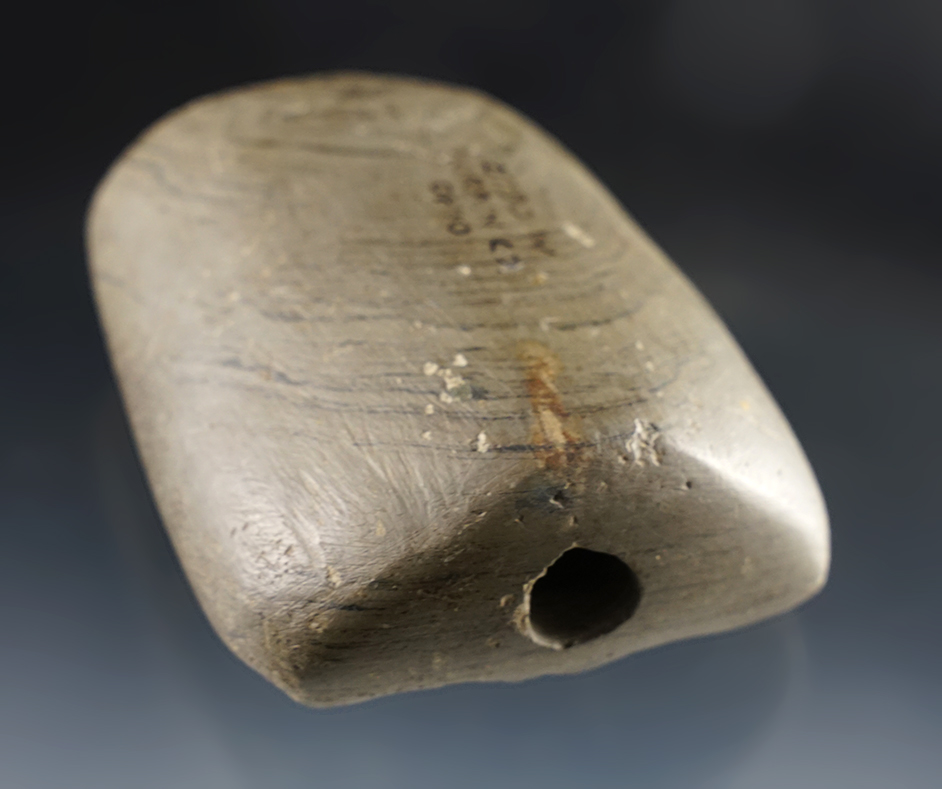 Nicely styled 4 1/16" Bannerstone Preform found in Lorain Co., Ohio. Ex. Wehrle (2730 W).