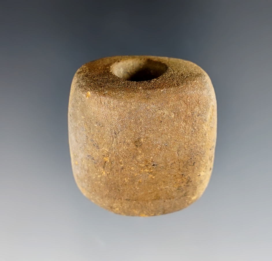 1 5/16" Sandstone Bannerstone - Mansfield, Ohio. Ex. Dr. Gordon Meuser 1216/5.