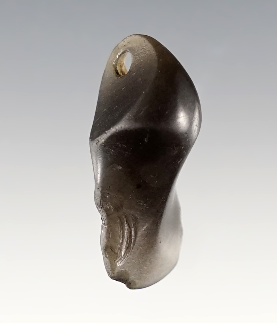 1 1/8" Duck Head Effigy Pendant, Aztec/Mixtec, Mexico, 1200-1500 CE. 